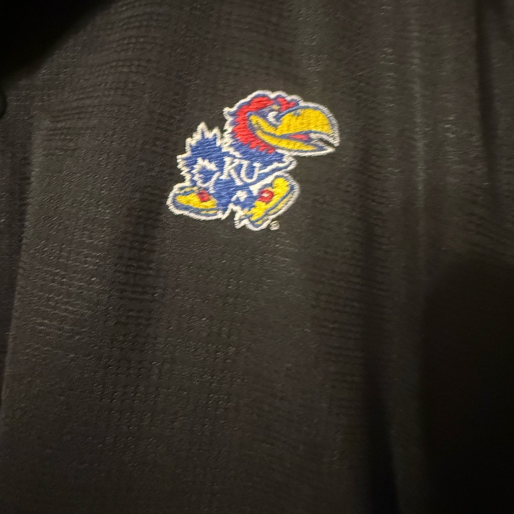 Adidas Kansas Jayhawks Team Issued Basketball Short Sleeve Shirt L